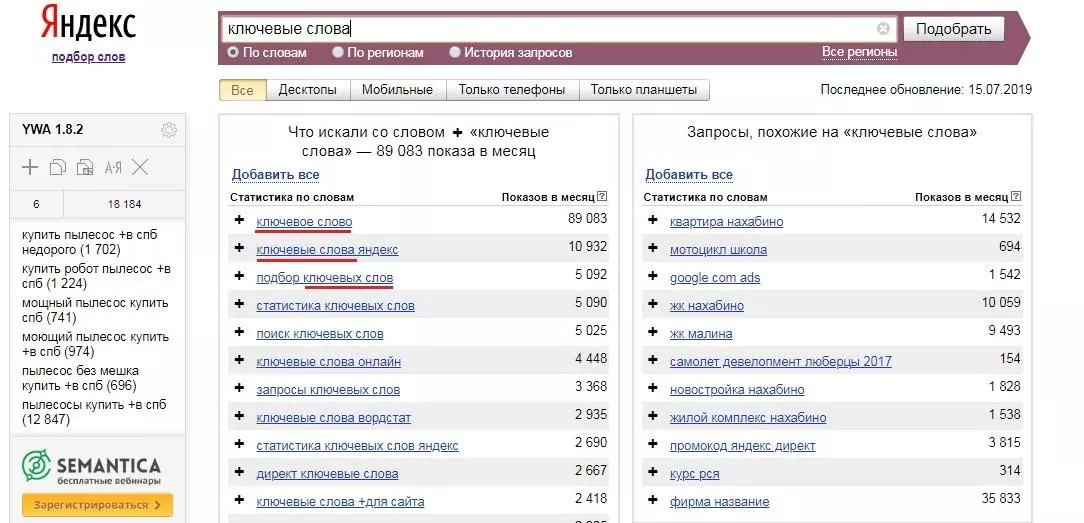 Запрос слов в интернете. Подбор ключевых слов. Ключевые слова для поиска в Яндексе.