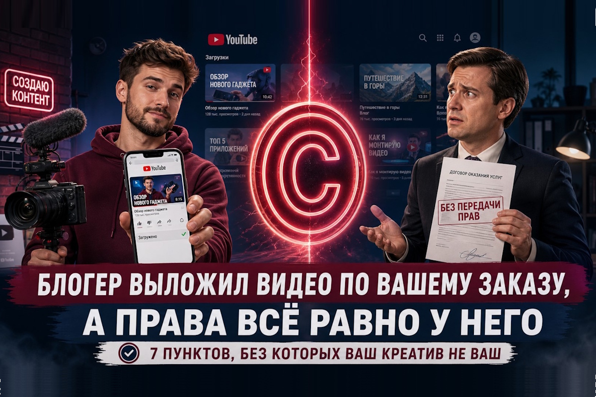 Блогер выложил видео по вашему заказу, а права на него остались у блогера. 7 пунктов, без которых ваш креатив – не ваш