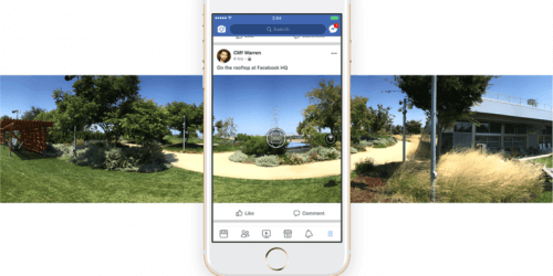 В приложении Facebook можно делать 360-градусные фото