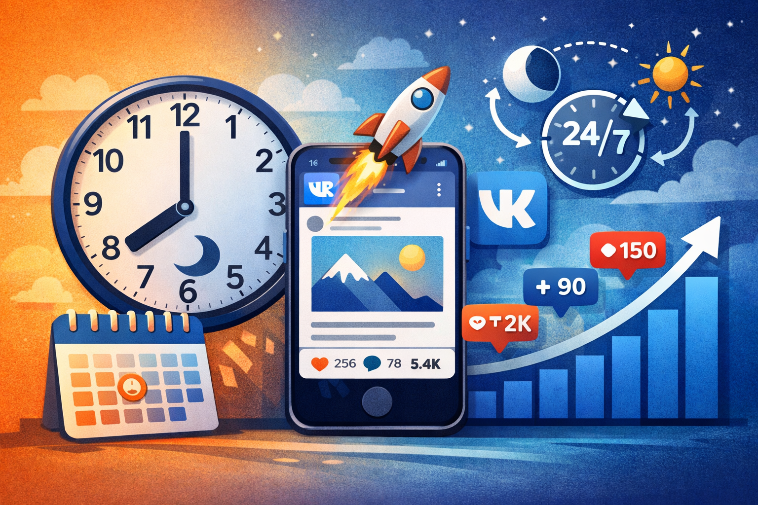 Алгоритм ВКонтакте снизил зависимость охватов от времени публикации. Исследование LiveDune