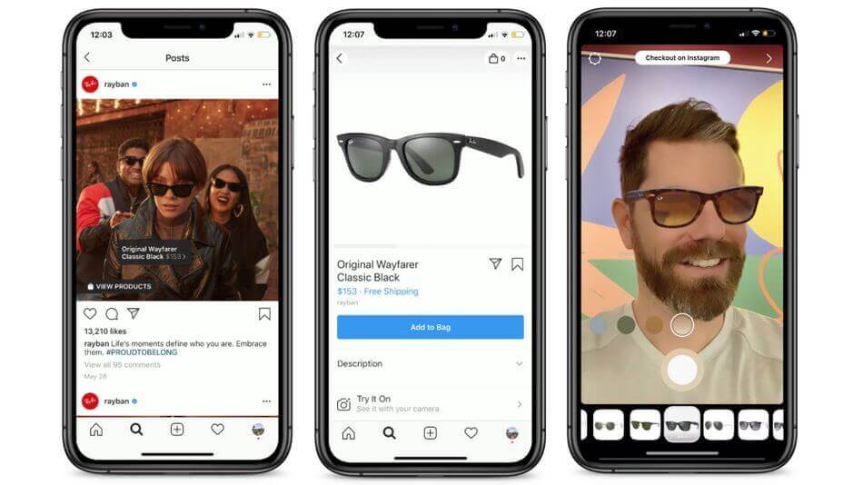 Instagram тестирует виртуальную примерку товаров Instagram тестирует новый вид рекламы с функцией дополненной реальности