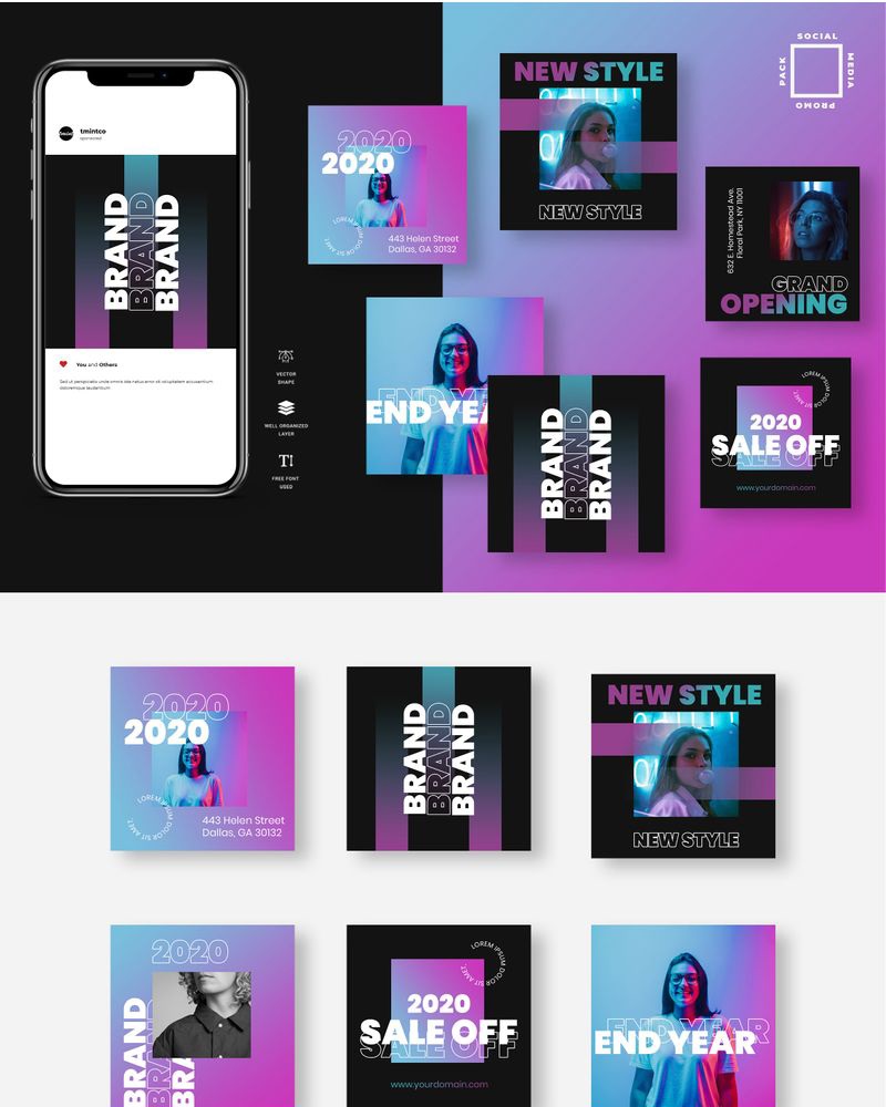 Seven - Duo Tone Instagram Post Social Media Seven - Duo Tone Instagram Post Social Media