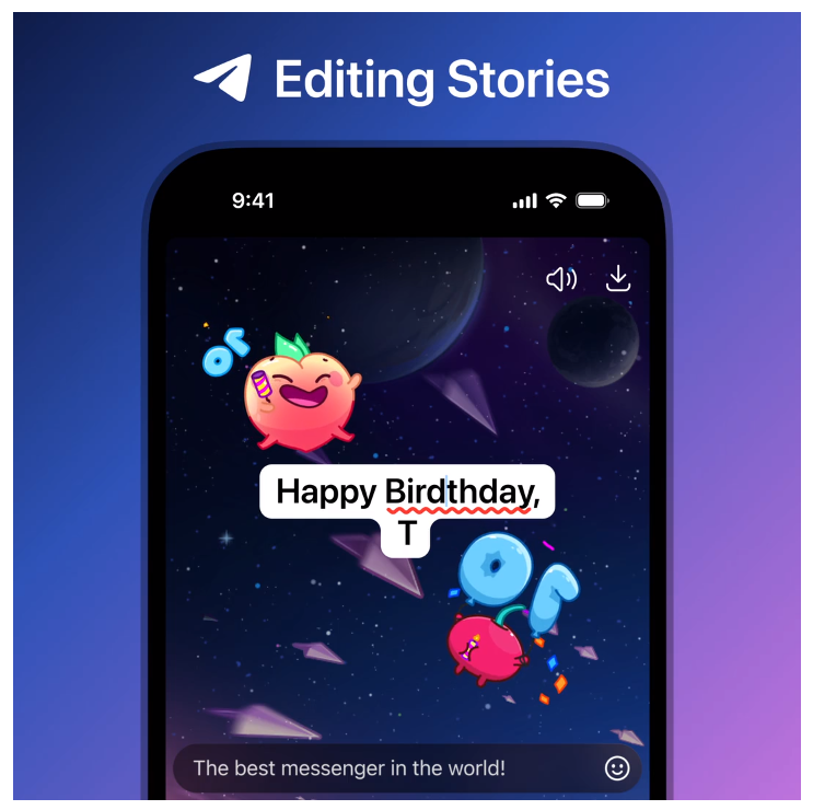 Изменений историй Telegram 