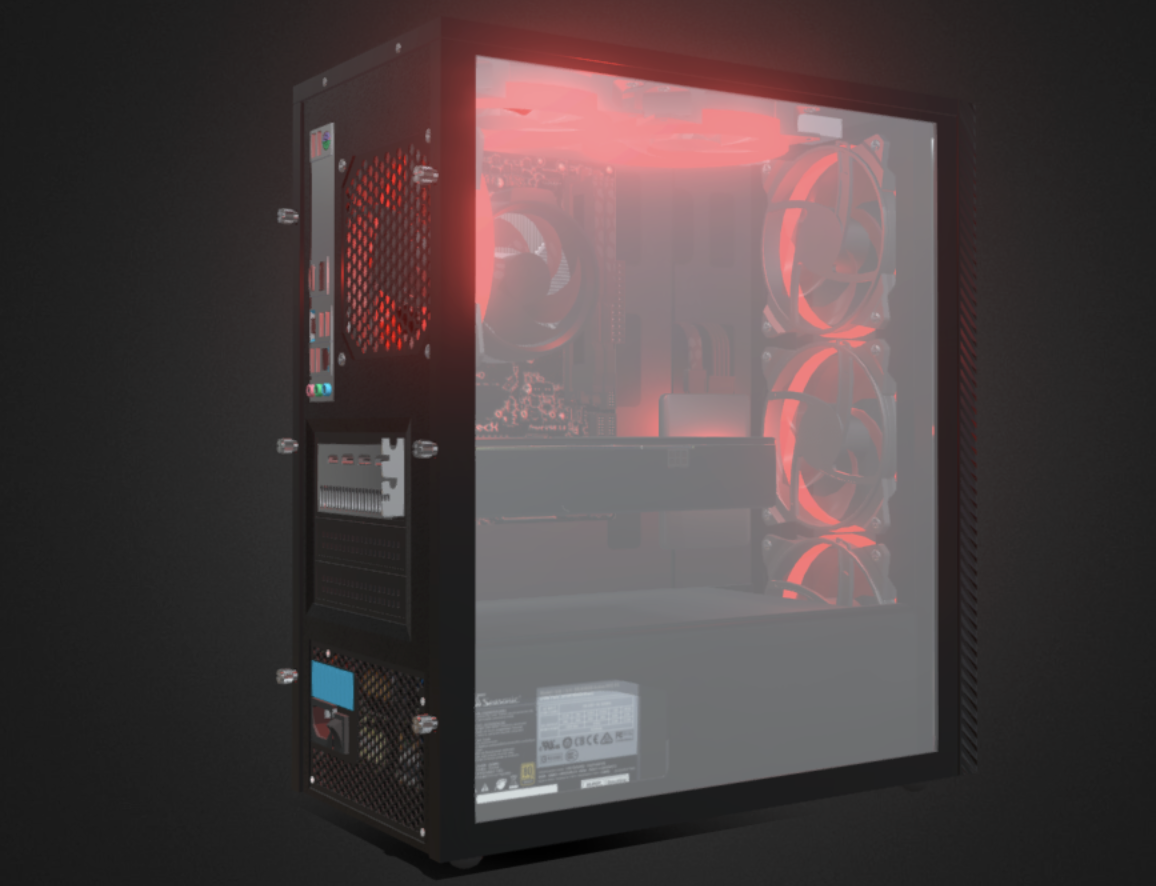 Пример 3D-модели игрового компьютера Пример 3D-модели игрового компьютера