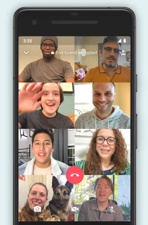 WhatsApp официально объявил, что теперь в групповых аудио- и видеозвонках могут участвовать до восьми человек