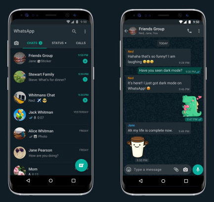 В приложении WhatsApp появилась темная тема В мессенджере WhatsApp появилась темная тема