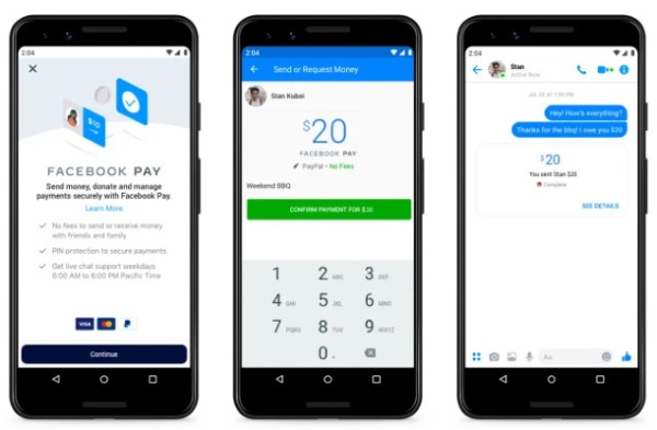 Facebook запустил платежную систему Facebook Pay Facebook запустил платежную систему Facebook Pay, которая будет работать через Facebook, Messenger, Instagram и WhatsApp