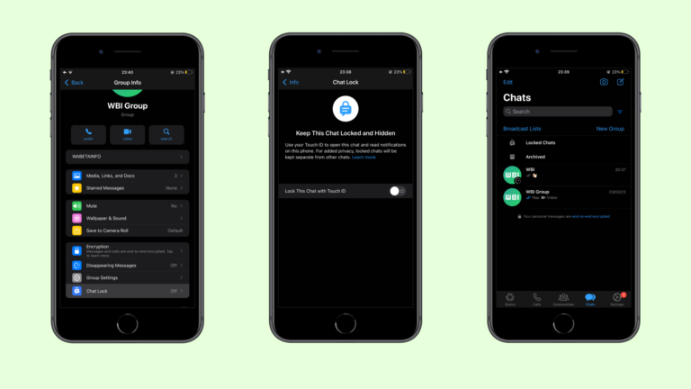Блокировки чатов в WhatsApp