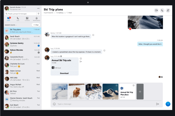 Skype, новые функции Сервис начал группировать в альбомы фото или видео, которые отправляются одновременно