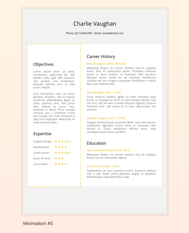 Шаблон резюме