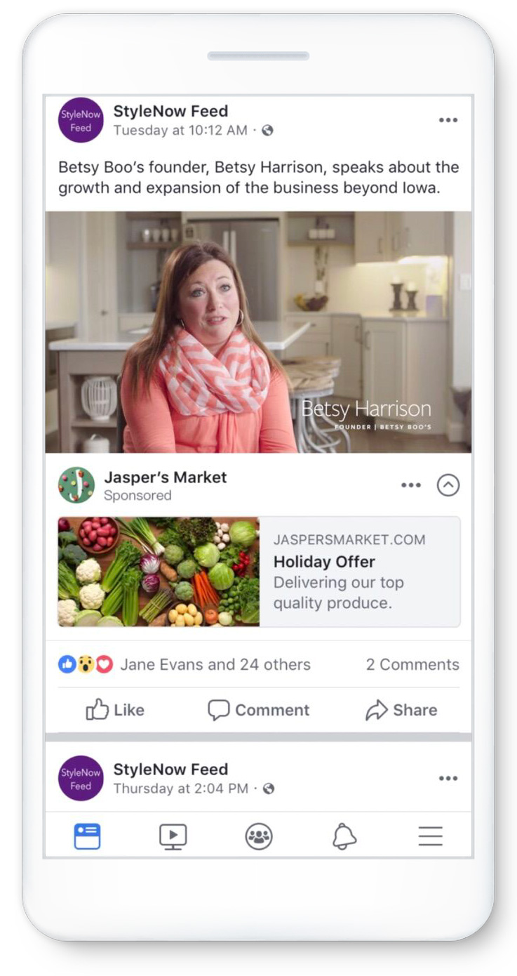 Новый формат рекламы Facebook Facebook запустила рекламу под видео