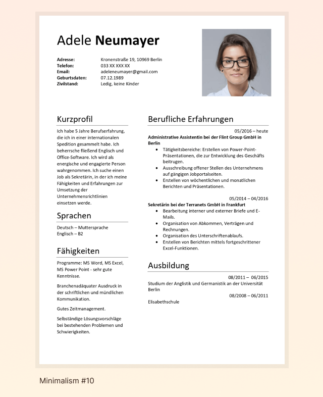 Шаблон резюме