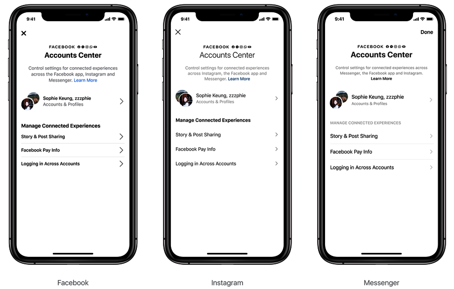 Facebook позволит синхронизировать данные Facebook, Instagram и Messenger