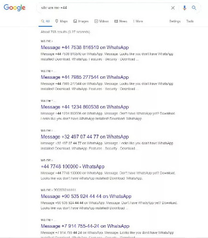 Номера телефонов пользователей WhatsApp попали в выдачу Google Эксперт обнаружил номера телефонов пользователей WhatsApp в выдаче Google