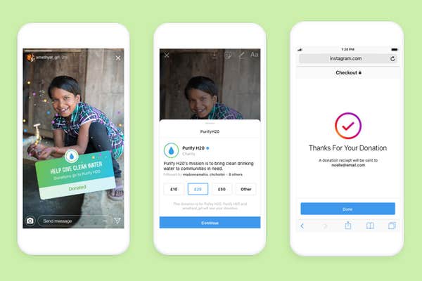 Значок пожертвований в Instagram В сторис Instagram появился стикер для сбора пожертвований