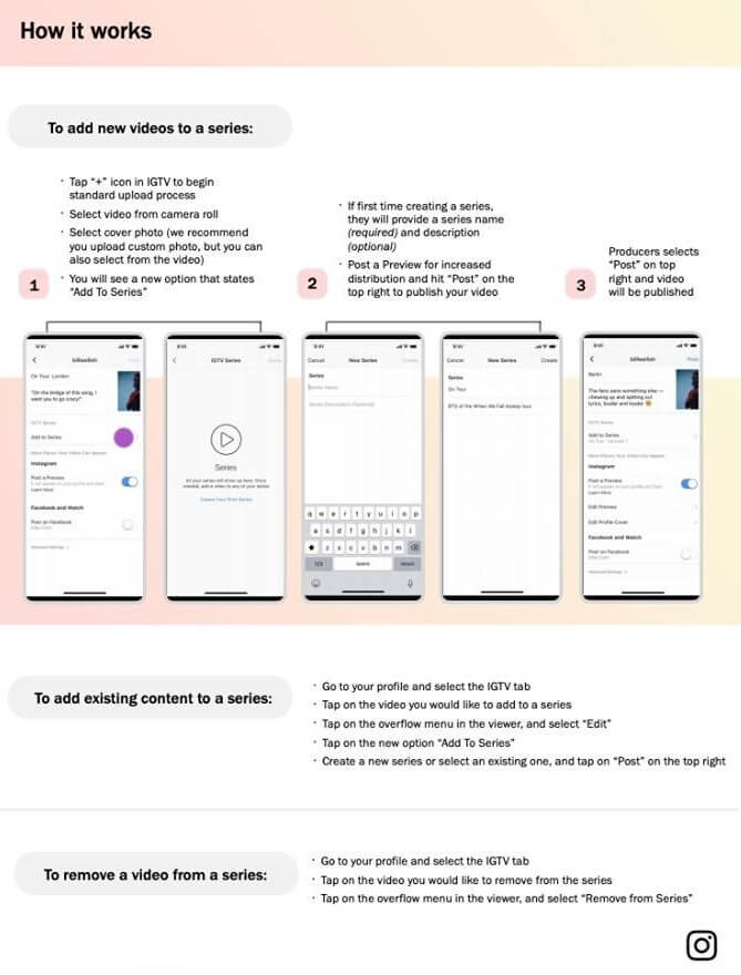 Instagram предлагает объединить IGTV-видео в «Серии» Как объединить IGTV-видео в серии сериала
