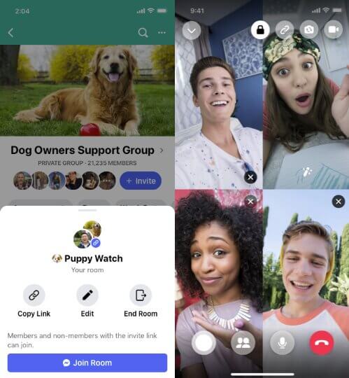 Messenger Rooms будет доступен в группах и мероприятиях