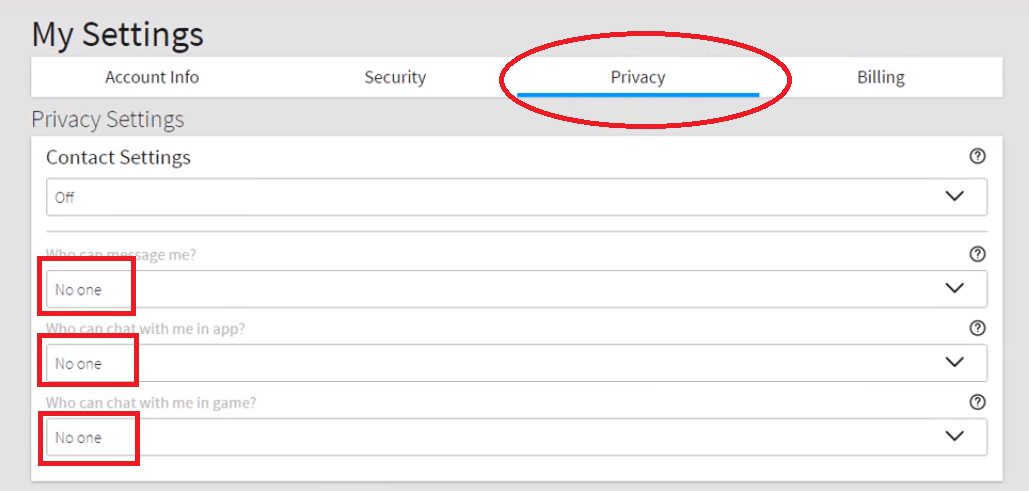 Настройки Роблокс