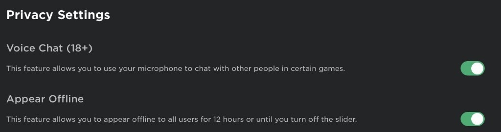 Настройки Роблокс