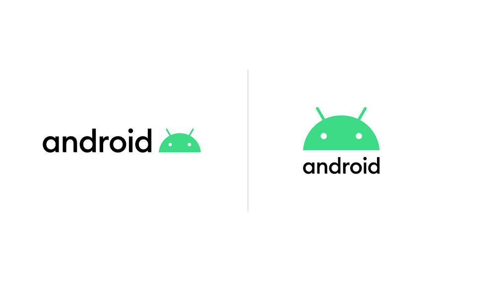 Новый логотип Android Google изменил логотип Андроид, надпись стала черной вместо зеленой, а от робота осталась одна голова