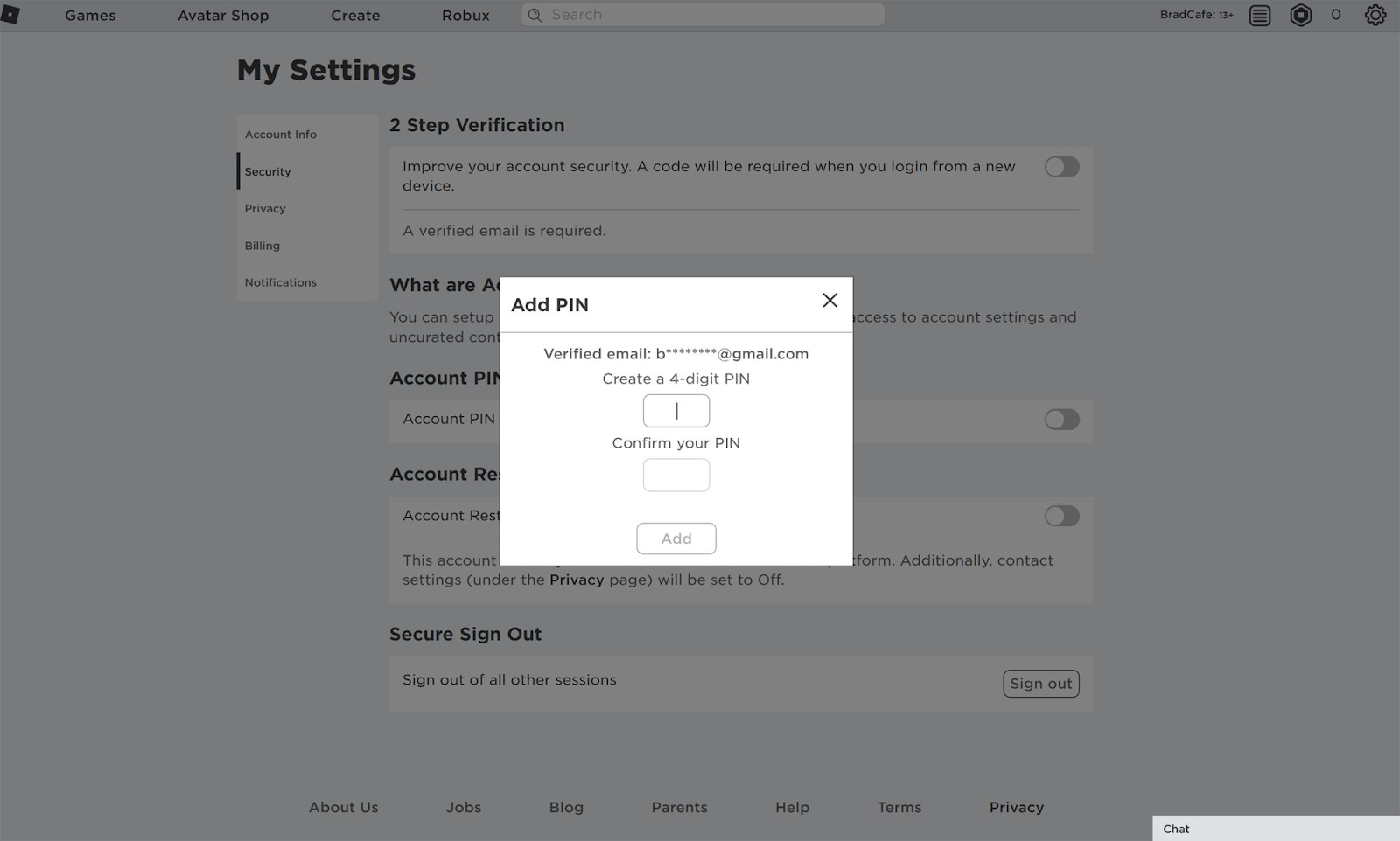 Настройки Роблокс