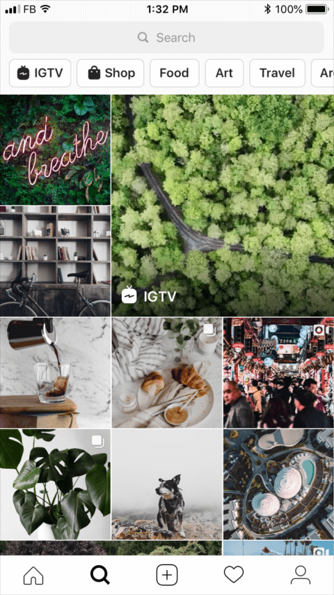 Instagram добавит «истории» во вкладку Explore
