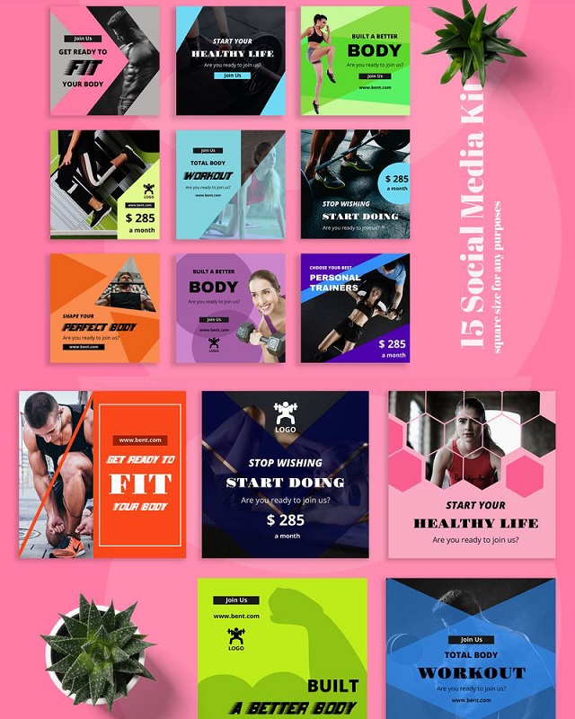 Bent - Gym Instagram Post Social Media Bent - Gym Instagram Post Social Media