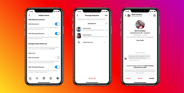 Instagram запустит новый инструмент Фильтр оскорбительных сообщений