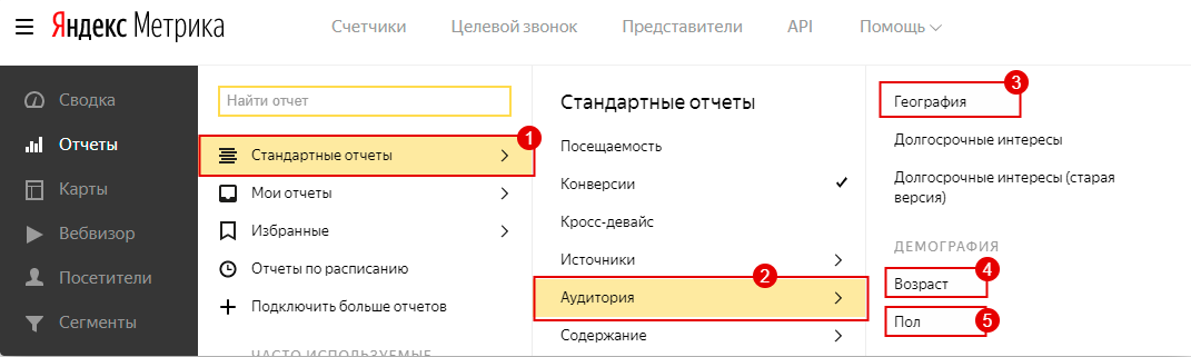 Отчет «Аудитория» Отчет «Аудитория»