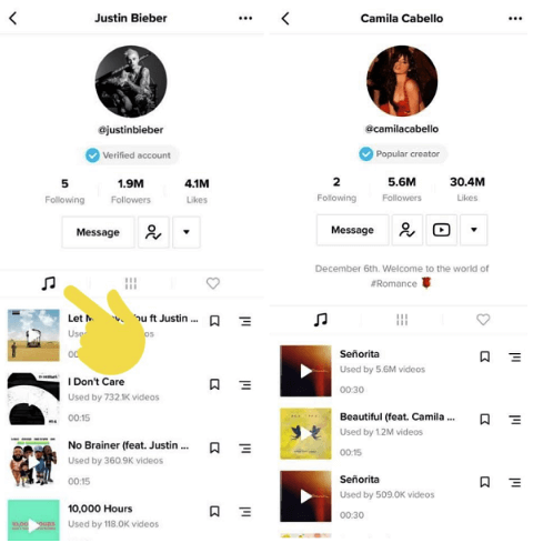 TikTok добавит вкладку с музыкой в профили артистов ТикТок тестирует вкладку с музыкой в верифицированных профилях артистов