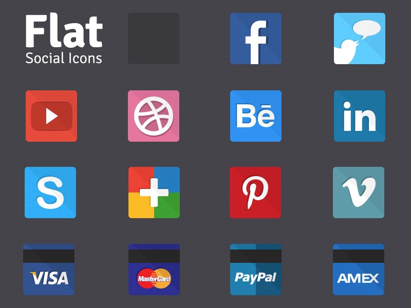 Flat Social Icons Flat Social Icons
