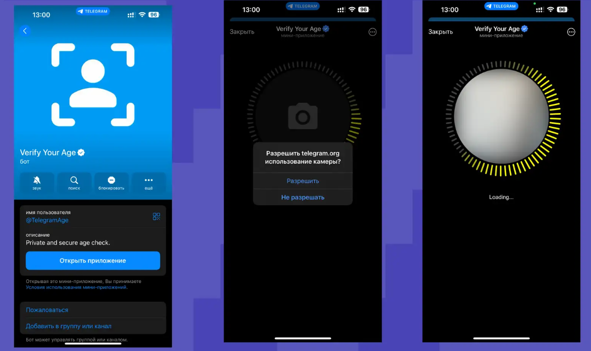 сканирование лица в тг