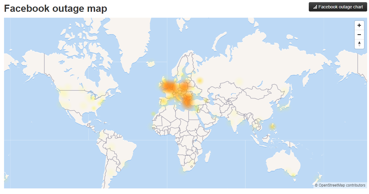 Сбой в работе Facebook Сбой в работе Facebook