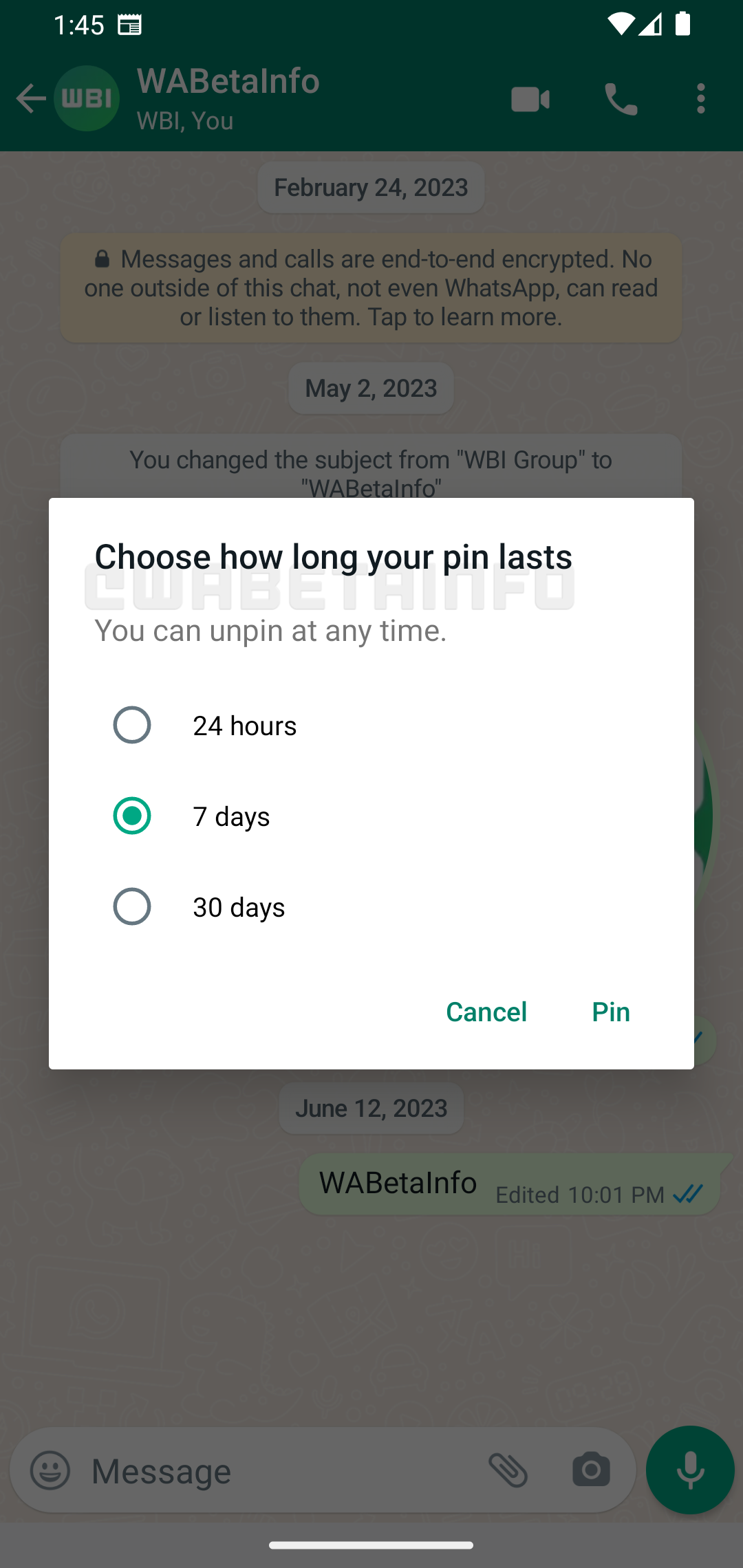 В WhatsApp можно будет временно закреплять сообщения
