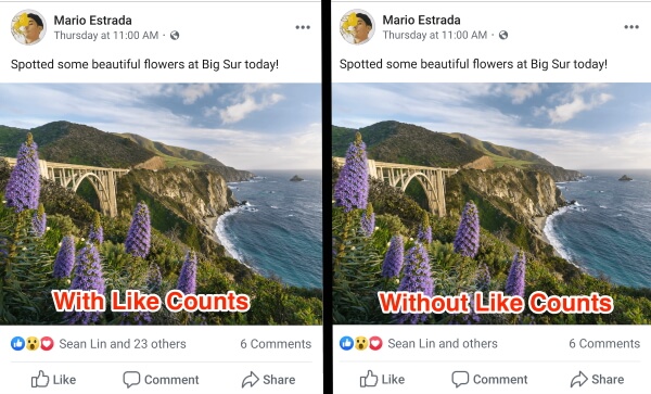 Facebook скрыл счетчик лайков Facebook скрыл число лайков под постами в Австралии