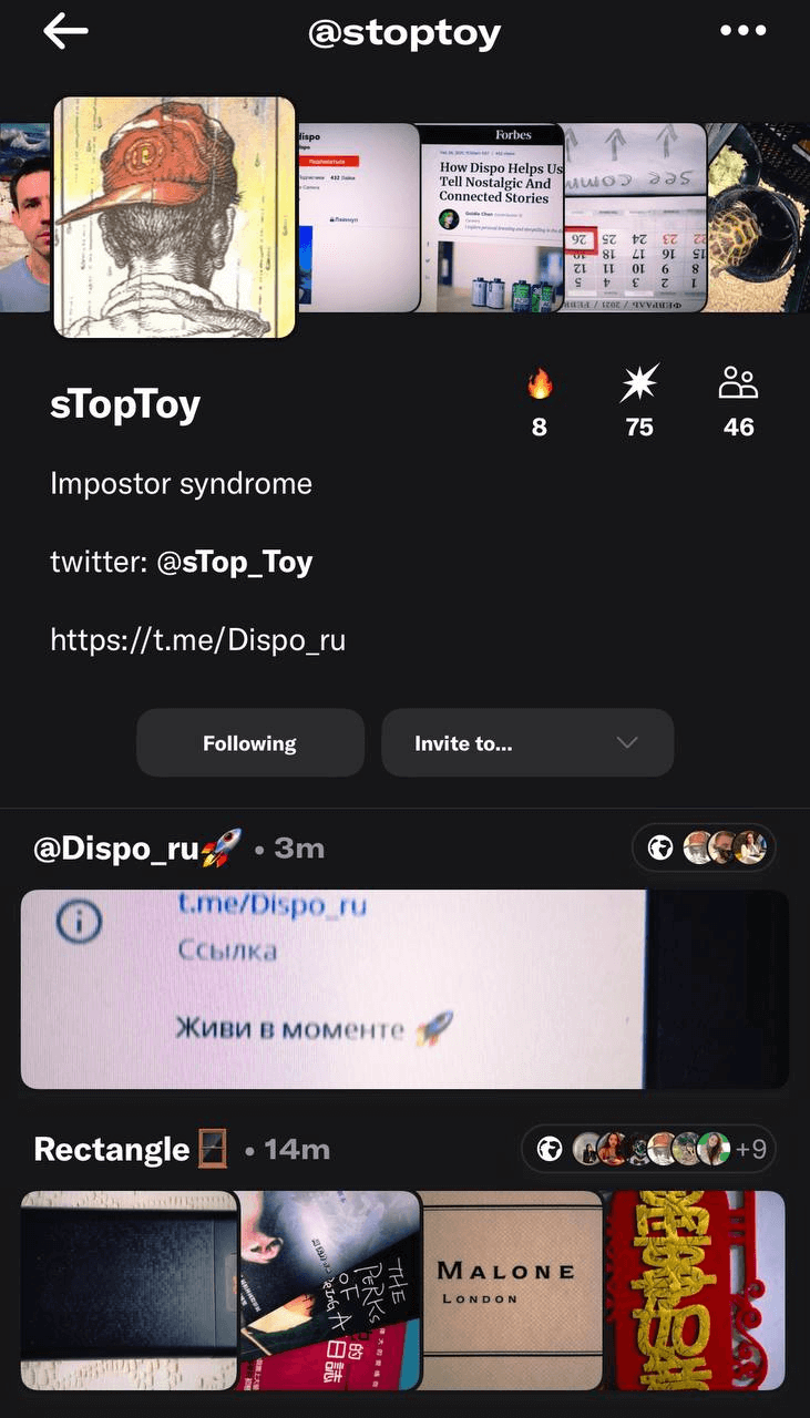 Соцсеть Dispo