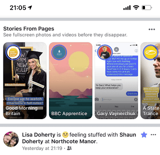 Истории Страниц в Facebook