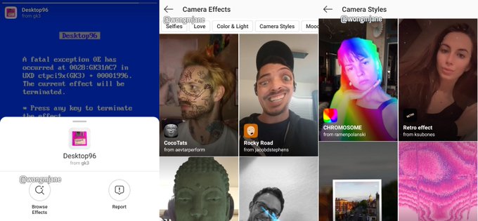 Библиотека AR-эффектов Instagram
