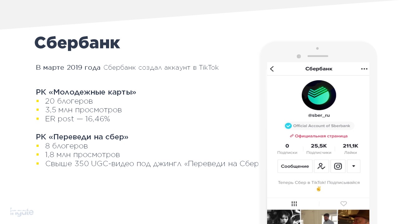 Один из успешных российских кейсов на ТикТок - это Сбербанк