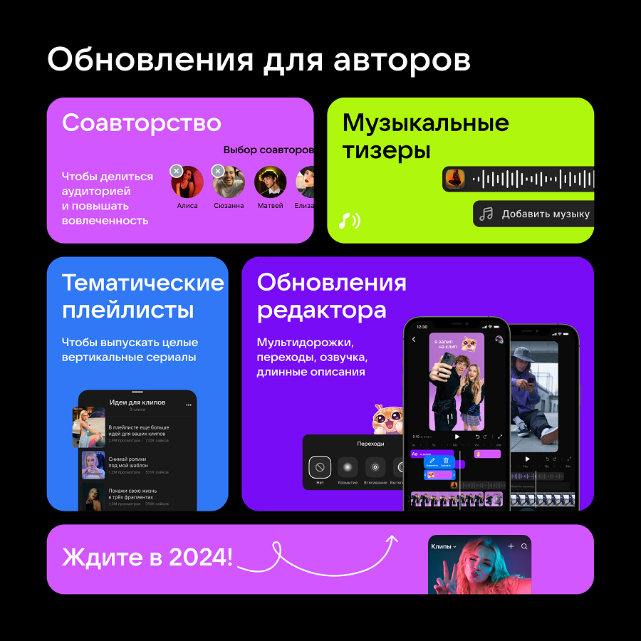 VK Клипы Обновления для авторов