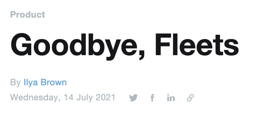 goodbay, fleets goodbay, fleets